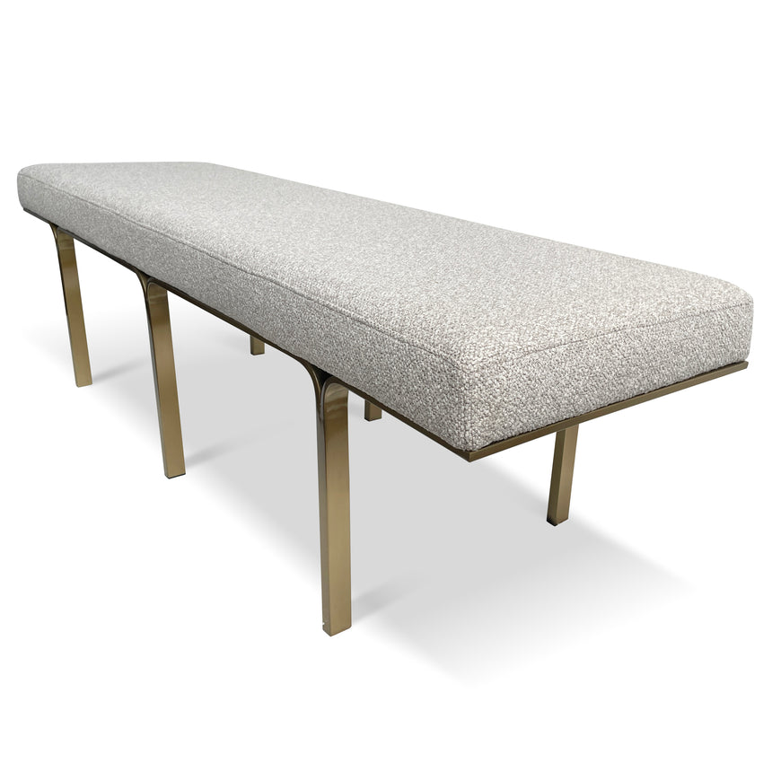 1.5m Brushed Gold Ottoman - Clay Grey