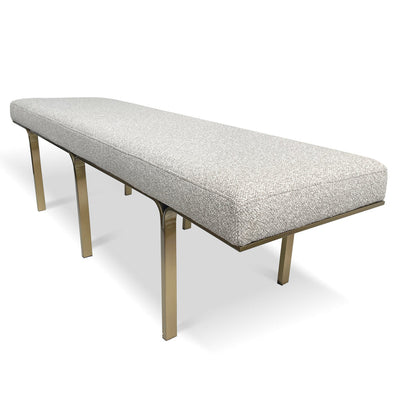 1.5m Brushed Gold Ottoman - Clay Grey