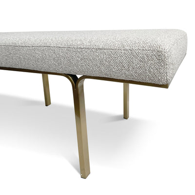 1.5m Brushed Gold Ottoman - Clay Grey