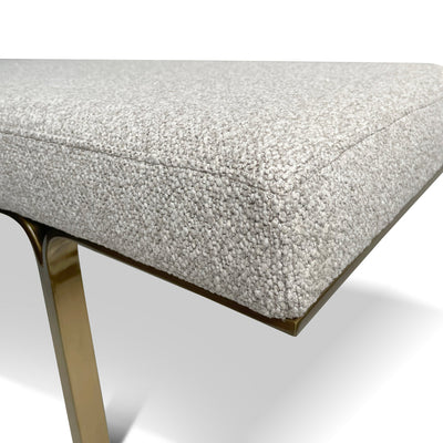 1.5m Brushed Gold Ottoman - Clay Grey