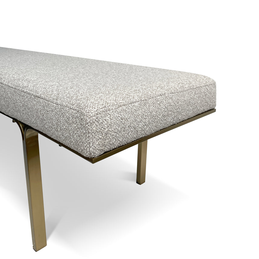 1.5m Brushed Gold Ottoman - Clay Grey