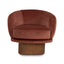 Fabric Swivel Armchair - Red Bronze