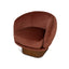 Fabric Swivel Armchair - Soft Rust