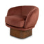 Fabric Swivel Armchair - Soft Rust