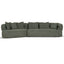 Left Chaise Sofa - Coral Dark Green