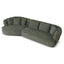 Left Chaise Sofa - Coral Dark Green