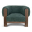 Walnut Armchair - Bush Green