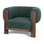 Walnut Armchair - Bush Green