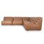 Modular Leather Corner Sofa - Amber Brown