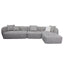 4 Seater Right Chaise Sofa - Plush Spec Brown