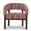 Walnut Armchair - Burgundy Stripe