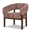 Walnut Armchair - Burgundy Stripe