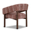 Walnut Armchair - Burgundy Stripe