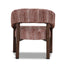Walnut Armchair - Burgundy Stripe