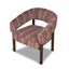 Walnut Armchair - Burgundy Stripe