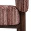 Walnut Armchair - Burgundy Stripe