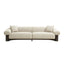 Dark Brown 3 Seater Sofa - Soft Beige