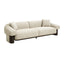 Dark Brown 3 Seater Sofa - Soft Beige