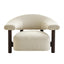 Dark Brown Armchair - Soft Beige