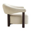 Dark Brown Armchair - Soft Beige