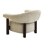 Dark Brown Armchair - Soft Beige