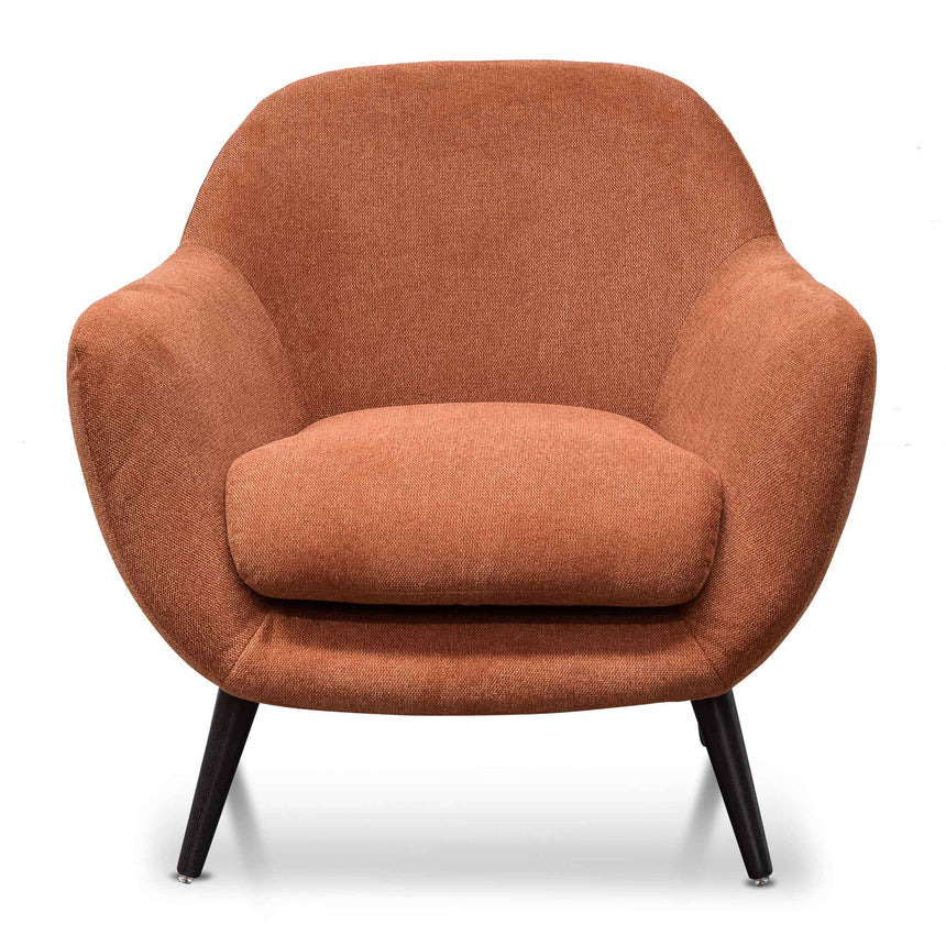 Fabric Armchair - Burnt Orange with Black Legs