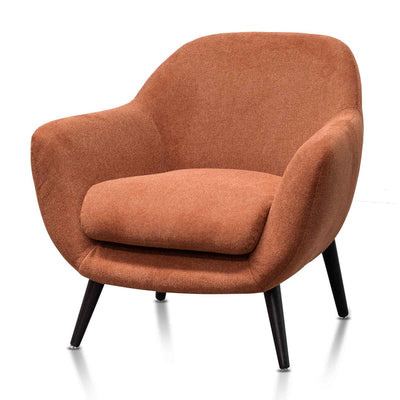 Fabric Armchair - Burnt Orange with Black Legs