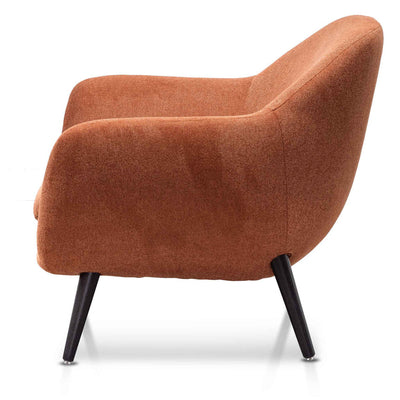 Fabric Armchair - Burnt Orange with Black Legs