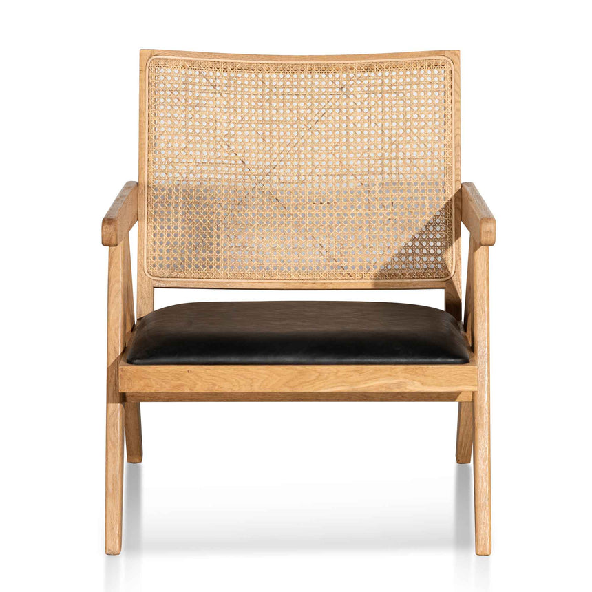 Rattan Armchair - Distress Natural and Black Seat