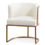 Ivory White Boucle Lounge Chair - Brushed Gold