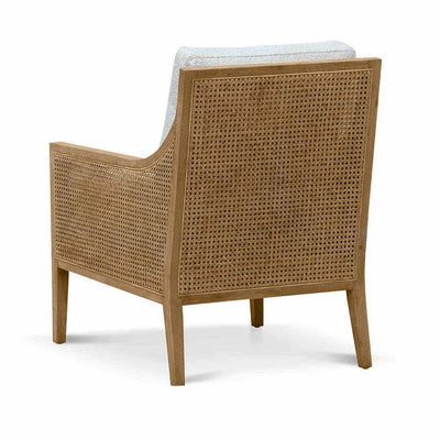 Rattan Arm Chair - Ivory White Boucle