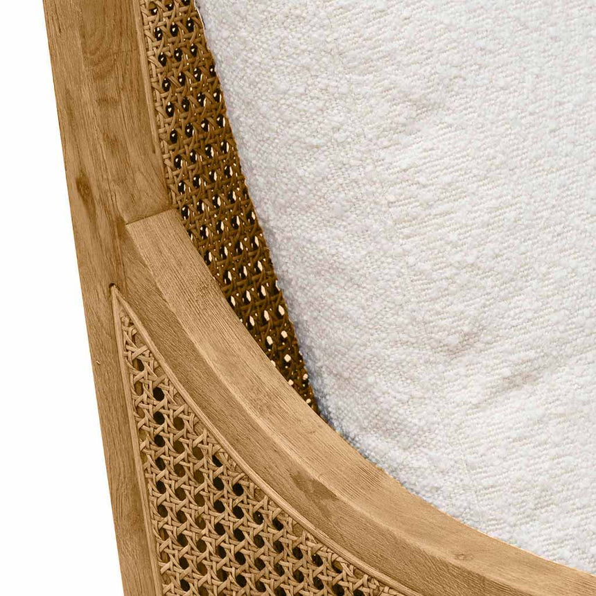 Rattan Arm Chair - Ivory White Boucle