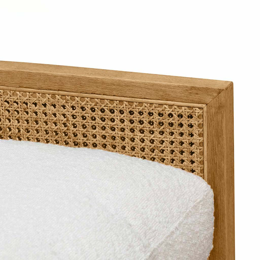 Rattan Arm Chair - Ivory White Boucle