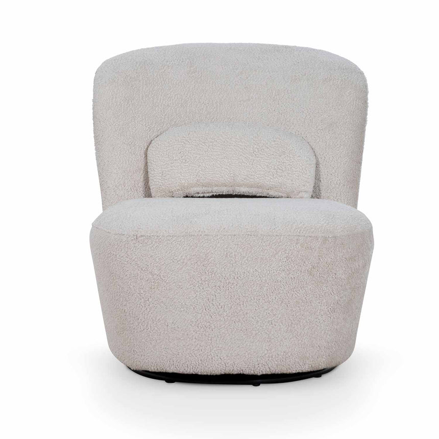 Swivel Lounge Chair - Ivory Teddy