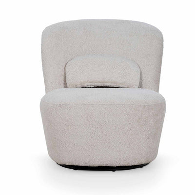 Swivel Lounge Chair - Ivory Teddy