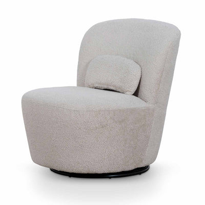 Swivel Lounge Chair - Ivory Teddy