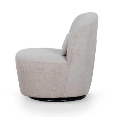 Swivel Lounge Chair - Ivory Teddy