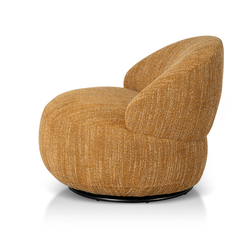 O Swivel Fabric Lounge Chair - Ginger Brown