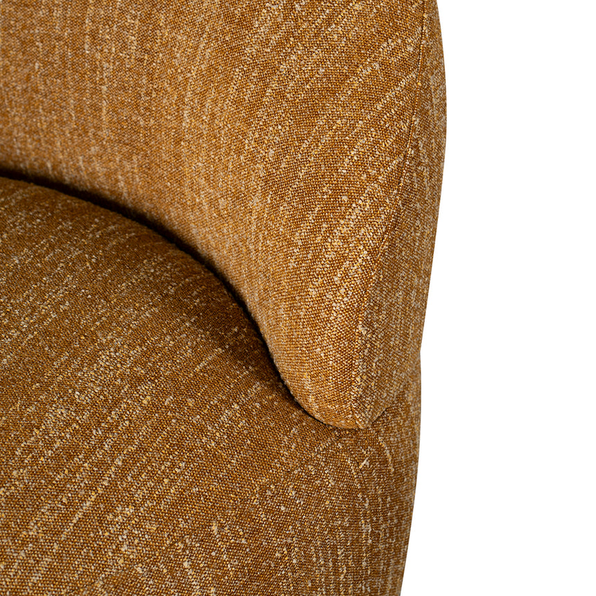 O Swivel Fabric Lounge Chair - Ginger Brown