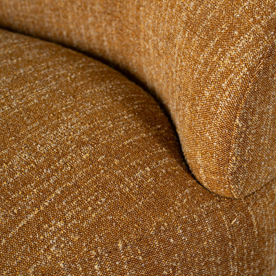 O Swivel Fabric Lounge Chair - Ginger Brown