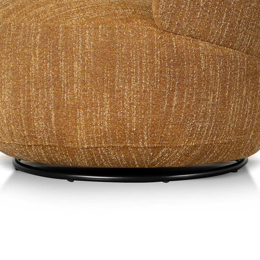 O Swivel Fabric Lounge Chair - Ginger Brown