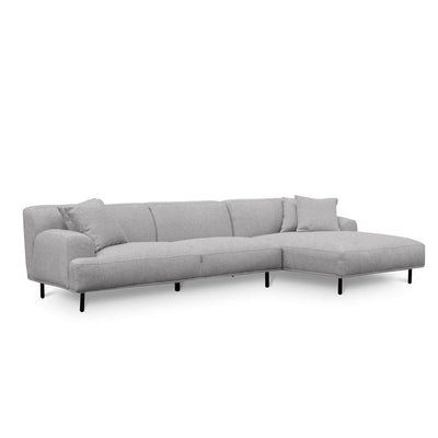 3 Seater Right Chaise Fabric Sofa - Sterling Sand