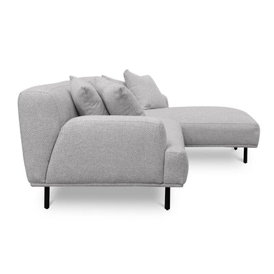 3 Seater Right Chaise Fabric Sofa - Sterling Sand