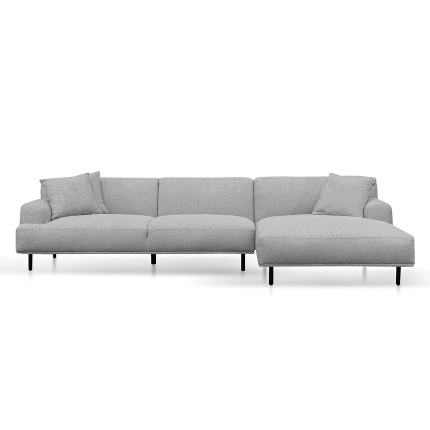 3 Seater Right Chaise Fabric Sofa - Sterling Sand