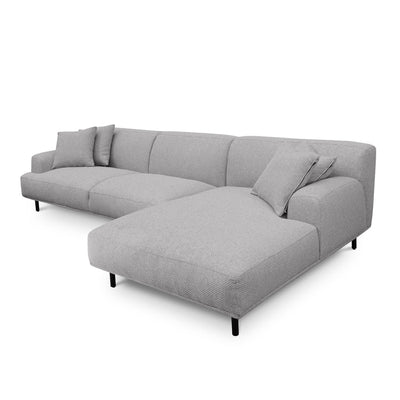 3 Seater Right Chaise Fabric Sofa - Sterling Sand