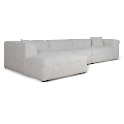 4 Seater Left Chaise Sofa - Pearl Boucle