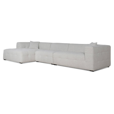 4 Seater Left Chaise Sofa - Pearl Boucle