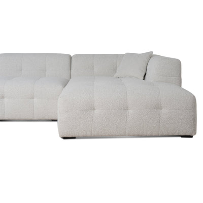 4 Seater Right Chaise Sofa - Pearl Boucle