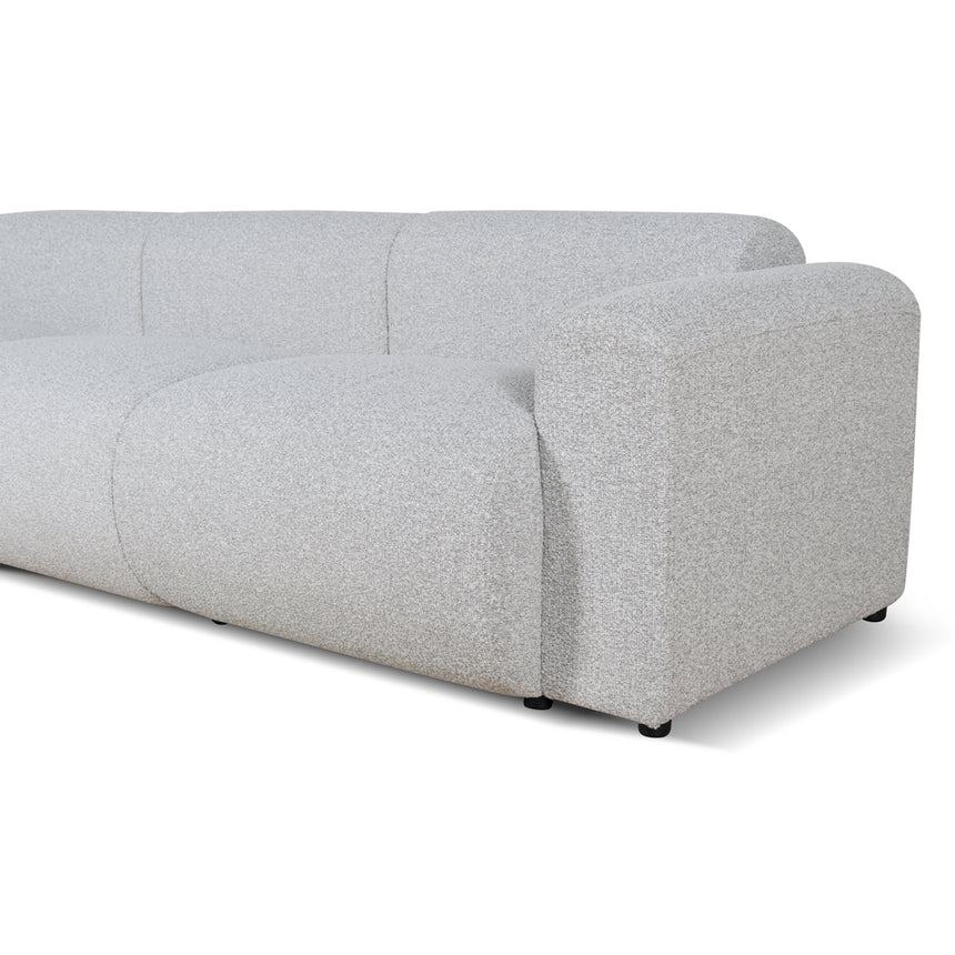 4 Seater Fabric Sofa - Silver Grey Boucle