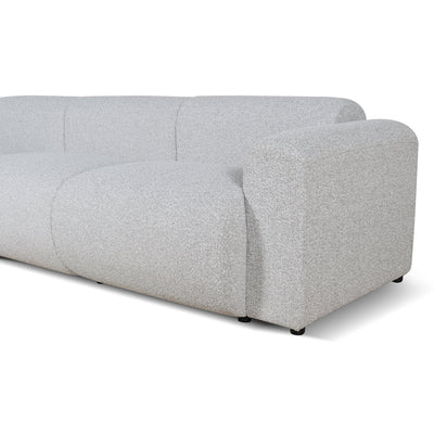 4 Seater Fabric Sofa - Silver Grey Boucle